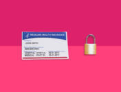 An image of a Medicare card and a lock symbolize Medicare fraud