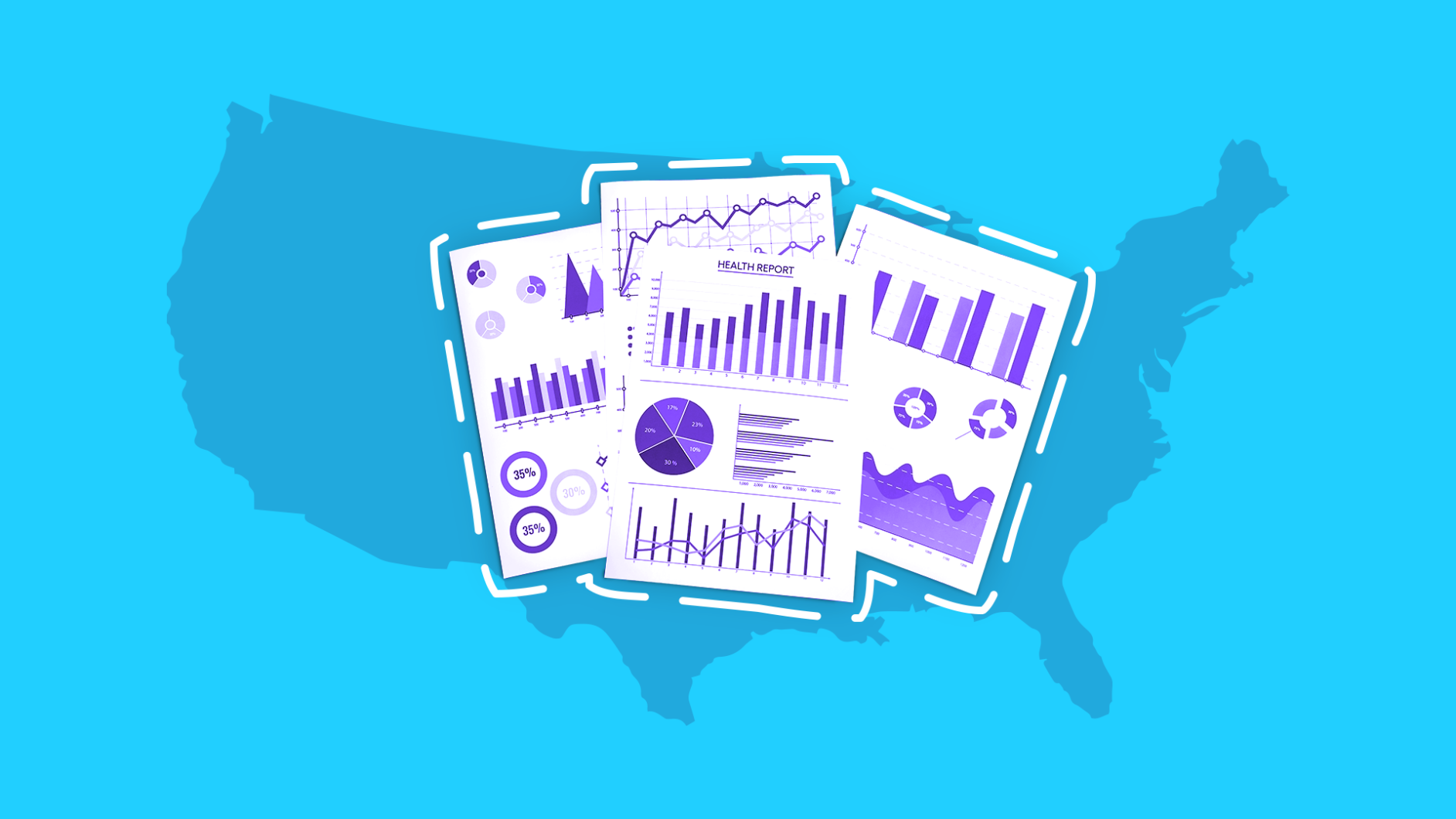 Map of the U.S. with charts and graphs: Arthritis statistics