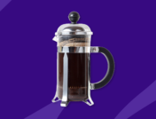 A French press represents the health benefits of coffee