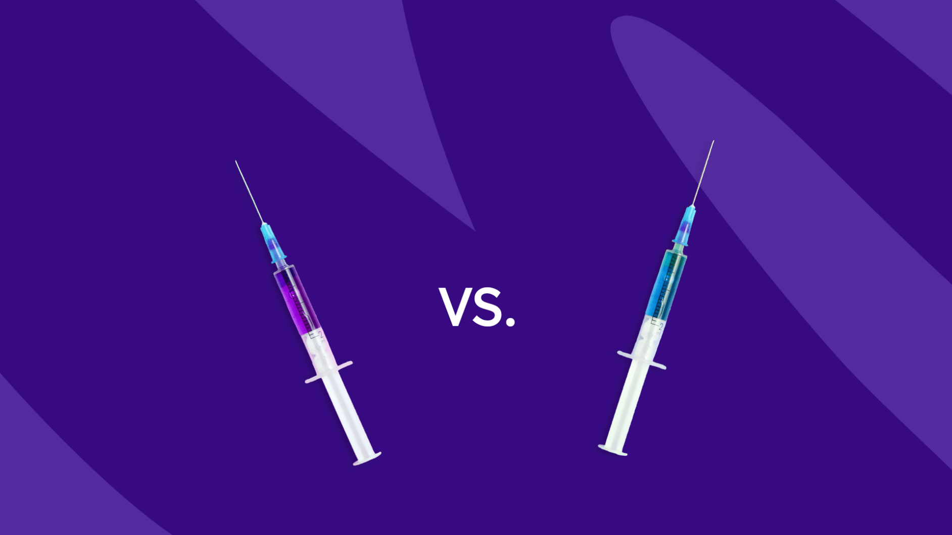 Two prefilled syringes with "vs." between them: Cyltezo vs. Humira: Differences, similarities & side effects