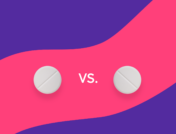 Two round pills with "vs." between them: Jardiance vs. metformin