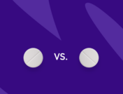 Two white pills with a "vs." between them: Nurtec ODT vs. sumatriptan: Differences, similarities & side effects