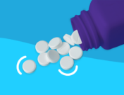 A pill bottle with white tablets spilling out: Does Rinvoq cause weight gain?