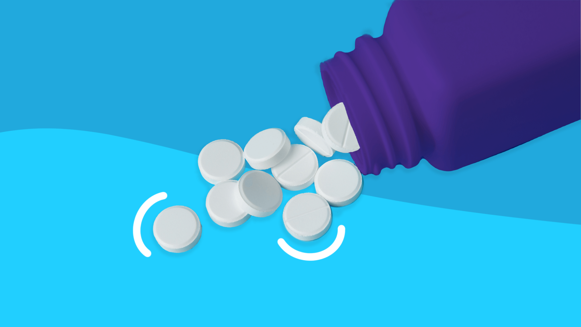 A pill bottle with white tablets spilling out: Does Rinvoq cause weight gain?