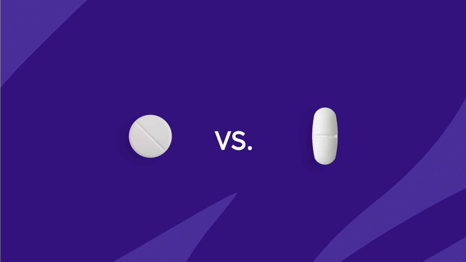 An oval tablet and a round tablet with "vs." between them: Latuda vs. Lithium