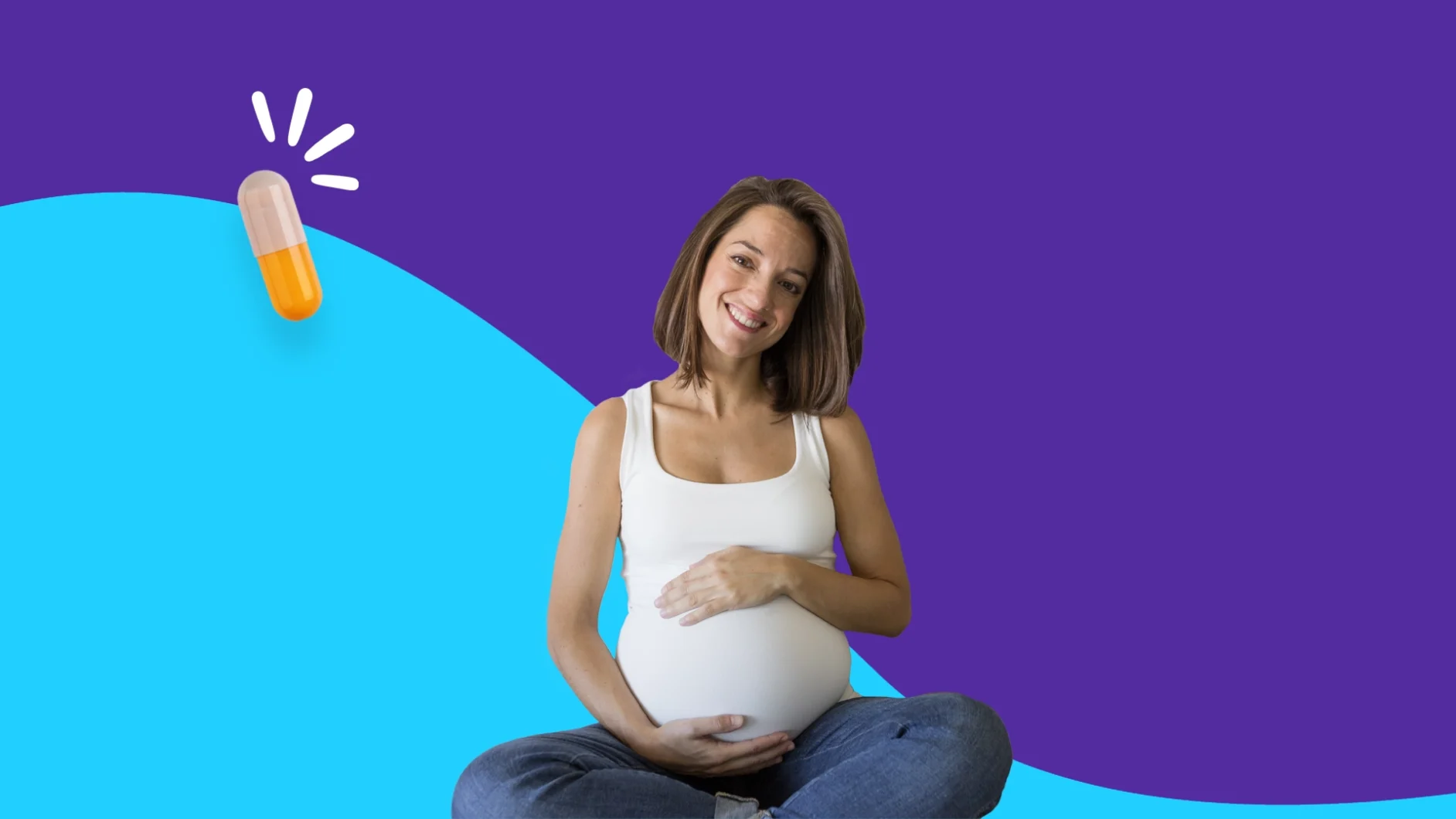 pregnant person next to a capsule - gabapentin pregnancy