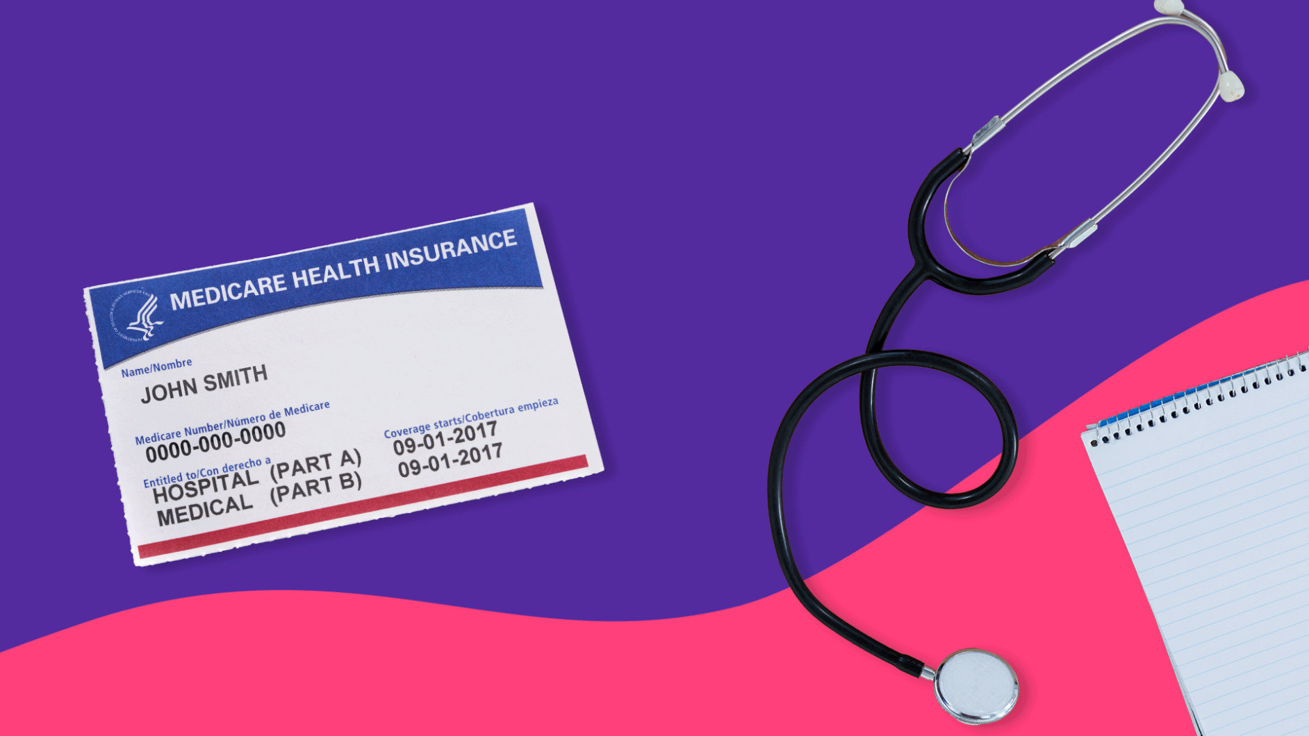 A Medicare card, stethoscope, and notepad: Does Medicare cover Aimovig?