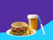 image of burger and beer | foods to avoid while on Stelara