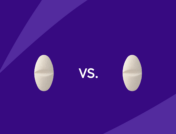 Two oval pills with "vs." between them: Synjardy vs. Jardiance: Differences, similarities & side effects