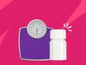 A scale and a pill bottle | Does levothyroxine cause weight gain?