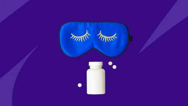 An eye mask and bottle of pills | Can I take levothyroxine at night?