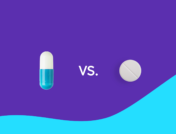 Two Rx pill bottles respresenting Mydayis vs. Adderall