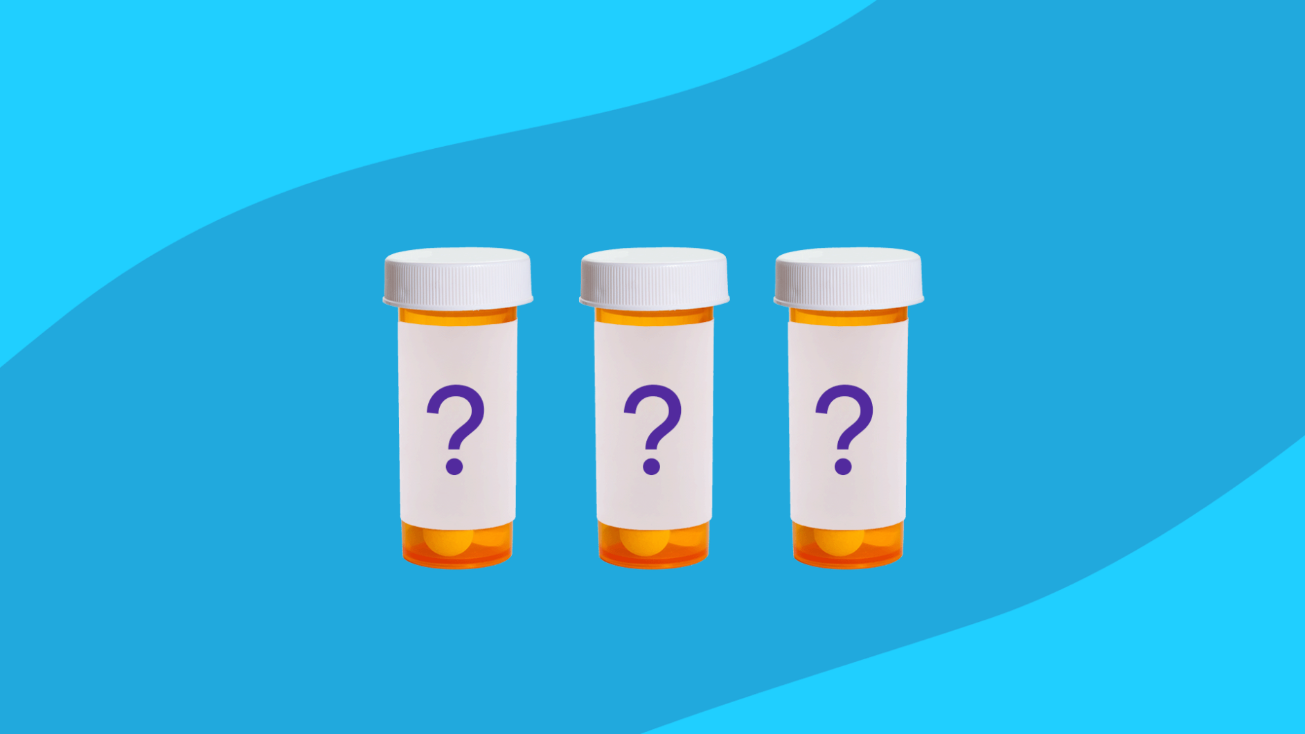 Three prescription bottles with question marks on them: Tizanidine alternatives