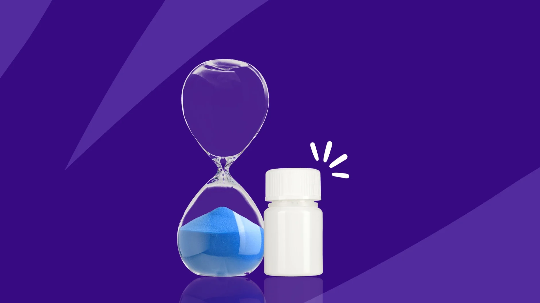 Sand timer next to a pill bottle - how long does propranolol last