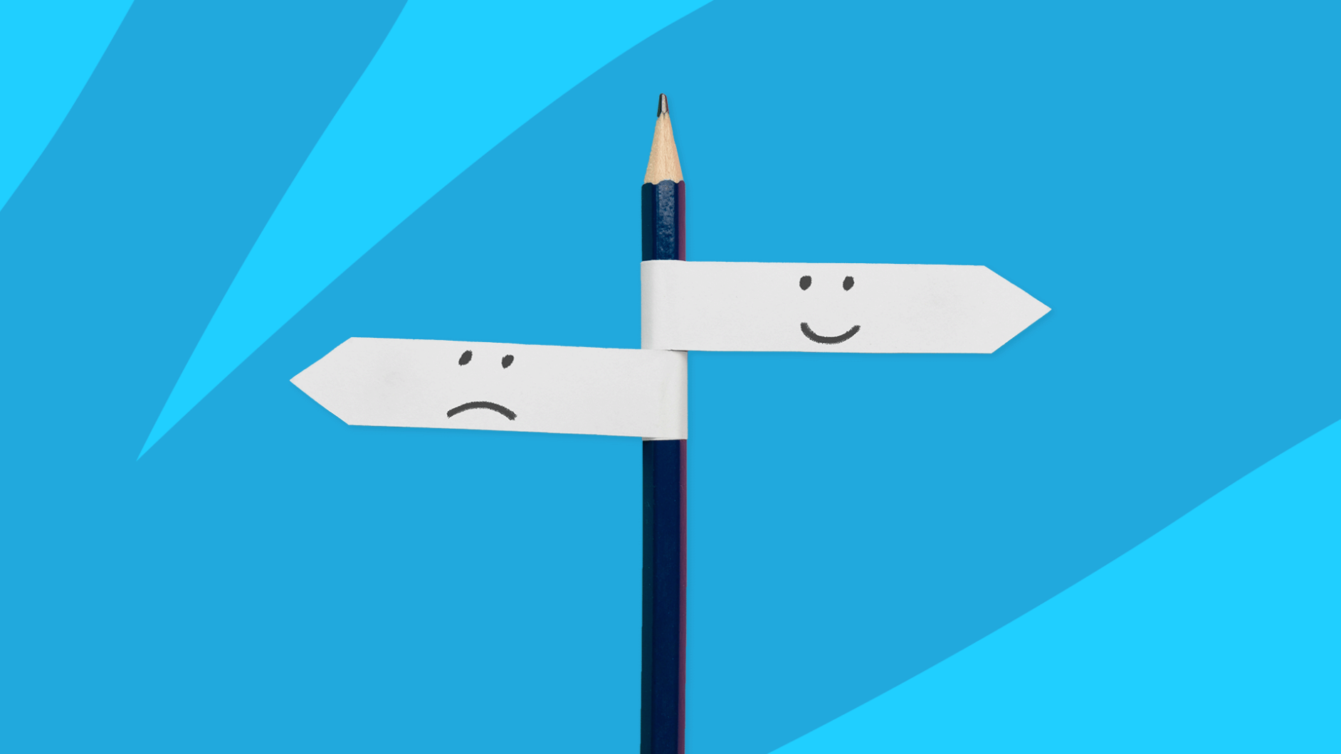 A pencil with a smily face flag attached to one side and a sad face flag attached to the other: Gabapentin for bipolar