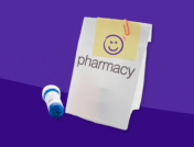 A white bag that says "pharmacy" on it and a prescription bottle lying next to it: Can you buy hydroxychloroquine over the counter?