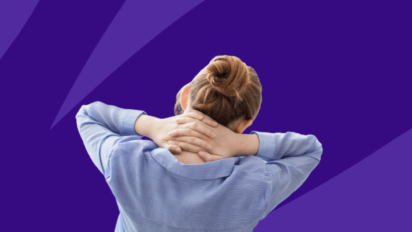 Woman holding her neck in pain: Explore pain management without opioids