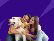 Man and women hugging a golden retriever: Can Novolin N be used in dogs?