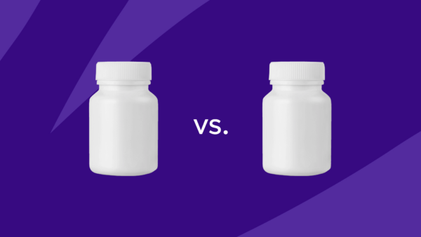 Two pill bottles representing Farxiga vs. Jardiance