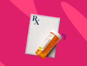 A prescription pad and a prescription bottle: Lisinopril for diabetes