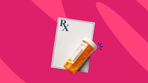 A prescription pad and a prescription bottle: Lisinopril for diabetes