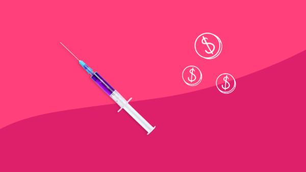 A syringe with dollar signs next to it: How much does semaglutide cost per month?